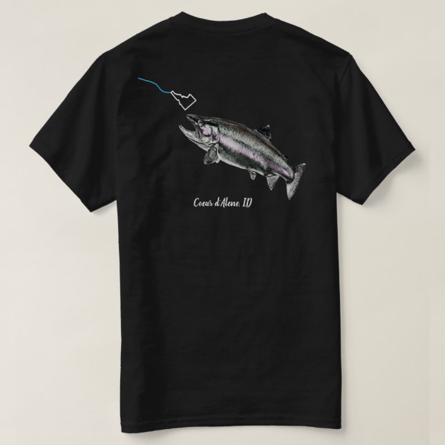 CAMISETA CDA STEELHEAD - AQUÍ PESCADO PESQUERO - CAMINANDO  (Reverso del diseño)