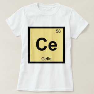 Camiseta Ce - Cello Music Química Símbolo de tabla perió