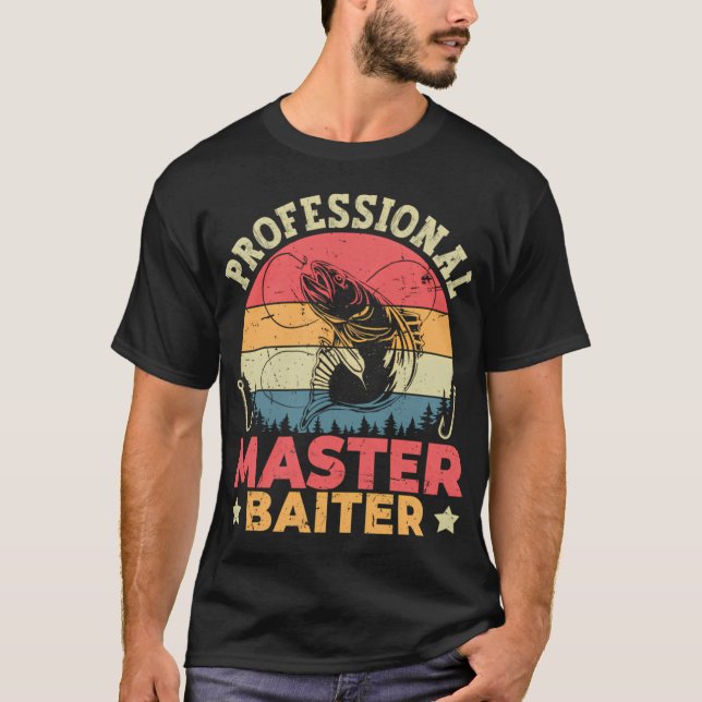 Camiseta Cebador Maestro Profesional Pesca Retro (Anverso)
