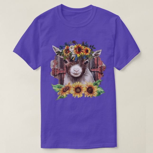 Camiseta Cebolla de girasol Ganado de cabra (Diseño del anverso)