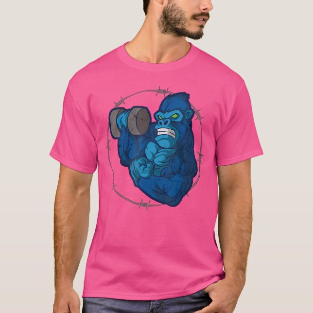 Camiseta Cebolla de Levantamiento de peso de gorila (Anverso)