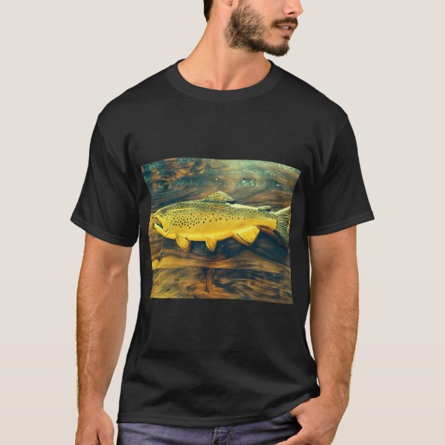 Camiseta Cebos de Trucha Marrón (Anverso)