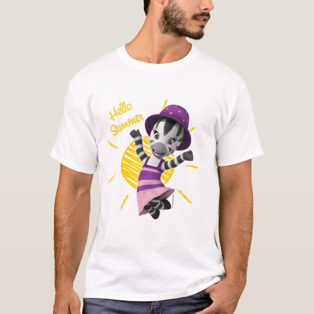 Camiseta Cebra adorable del chica del verano de ZOU hola (Anverso)