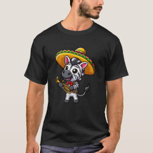 Camiseta Cebra Cinco de Mayo: Trumpeter en blanco y negro