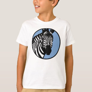 Camiseta cebra. círculo del azul de la pizarra