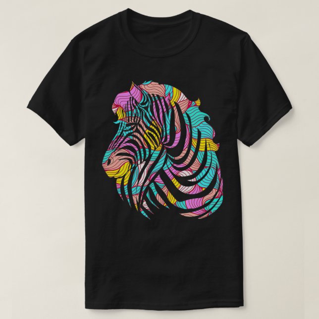 Camiseta Cebra colorida (Diseño del anverso)
