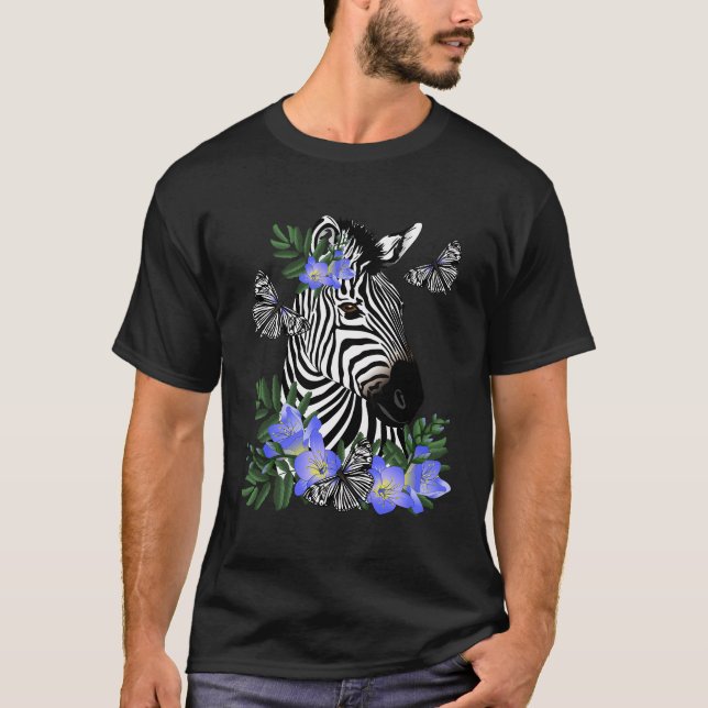 Camiseta Cebra Con Freesia Azul (Anverso)