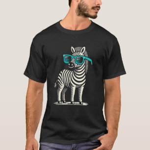 Camiseta Cebra Con Gafas De Sol Amante Del Zoológico
