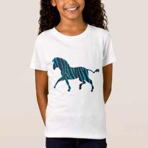 Camiseta Cebra con Silueta Negra y Azul