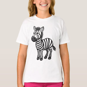 Camiseta Cebra de dibujos animados linda – Animal de safari