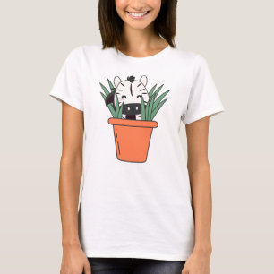 Camiseta Cebra De Flor De Flor De Plantas Cute De Cebras