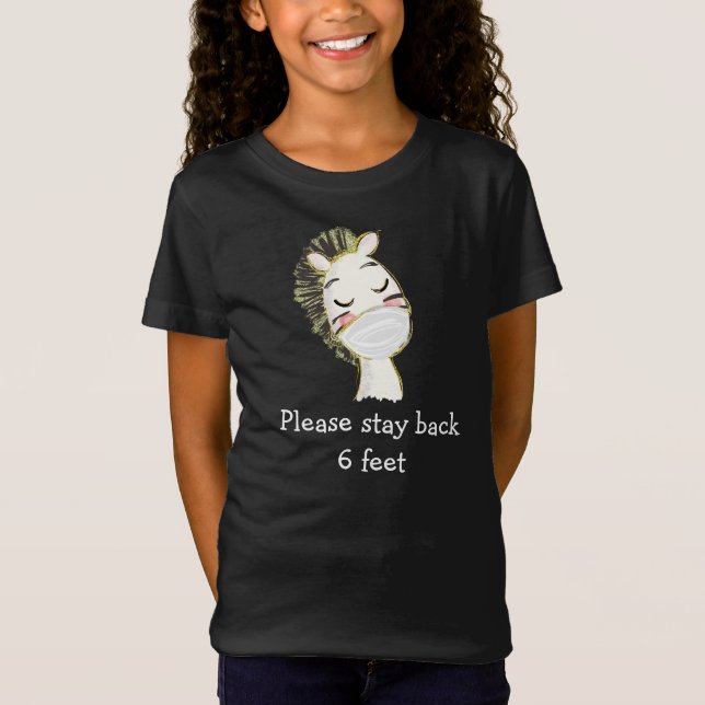 Camiseta Cebra de máscara de seguridad social de distancia (Anverso)