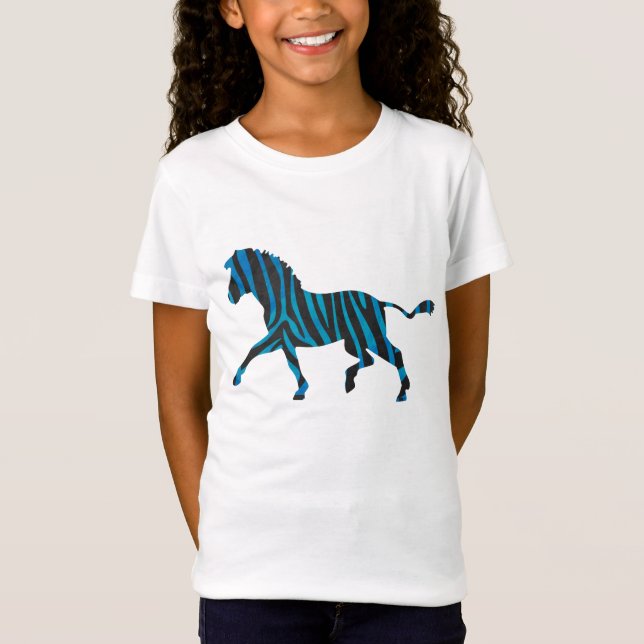 Camiseta Cebra de silueta negra y azul (Anverso)