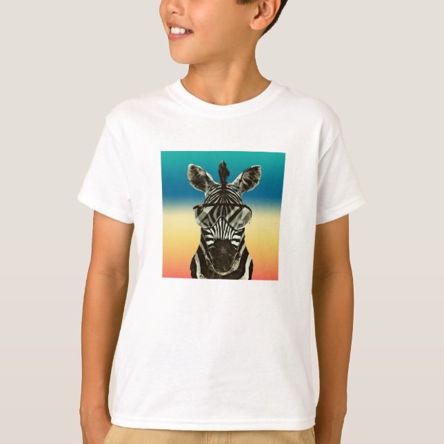 Camiseta Cebra del safari de la cebra con el animal fresco (Anverso)