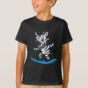 Camiseta Cebra Divertida de Surf Animales Divertidos Playa