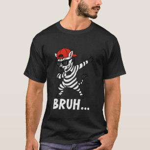 Camiseta Cebra divertida haciendo dab Bruh Hermano Meme de