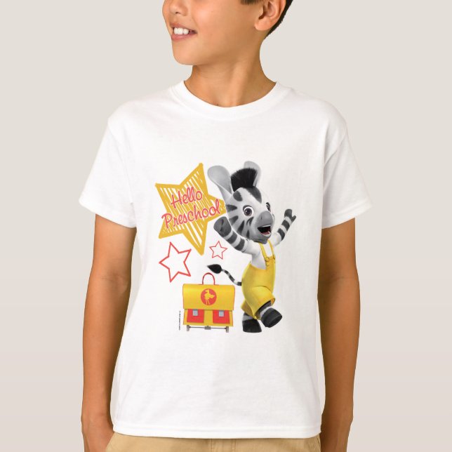 Camiseta Cebra emocionada preescolar de ZOU hola pequeña (Anverso)