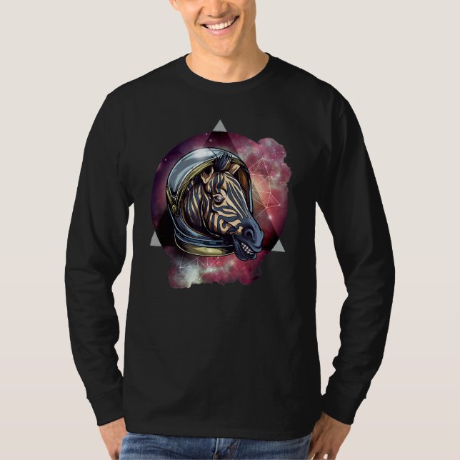 Camiseta Cebra En El Espacio Para Mamá Papá Y Niños (Anverso)