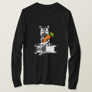 Camiseta Cebra Feliz y Lindo con Zanahoria Dibujo Animado D