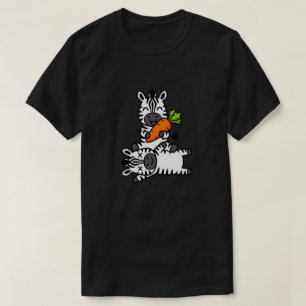 Camiseta Cebra Feliz y Lindo con Zanahoria Dibujo Animado D