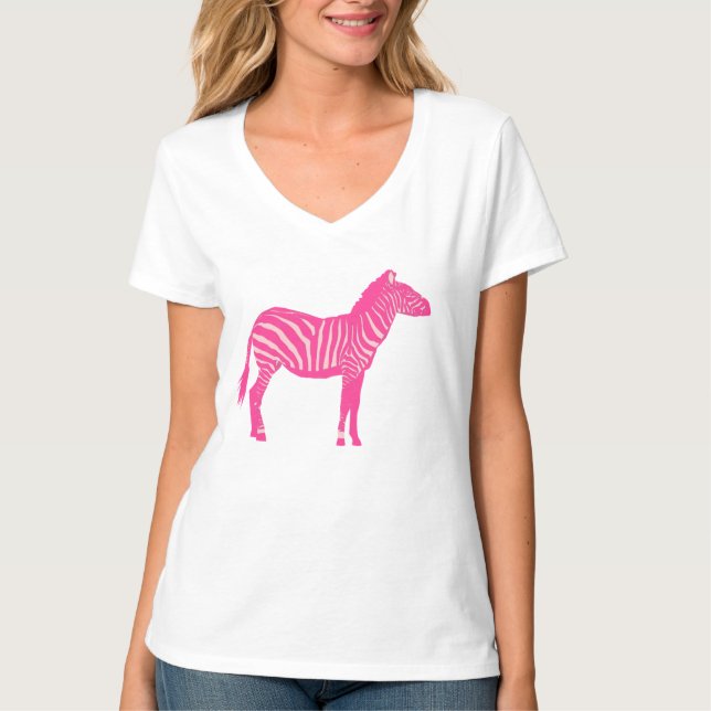 Camiseta Cebra: fucsia y rosa claro (Anverso)