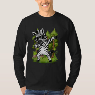 Camiseta Cebra linda haciendo dab, baile divertido de cebra