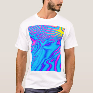 Camiseta Cebra Psicodélica a rayas: Backgr Neon Fluorescent