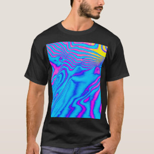 Camiseta Cebra Psicodélica a rayas: Backgr Neon Fluorescent