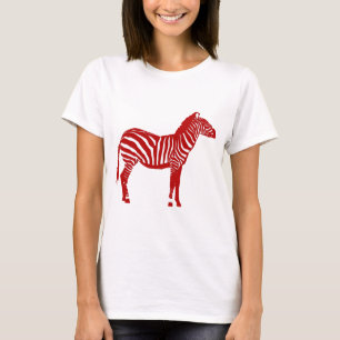 Camiseta Cebra - Rojo profundo y blanco