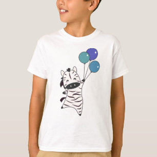 Camiseta Cebra Se Mueve Con Globos Y Animales Dulces