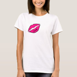 Camiseta Cebra simple con labios rosados personalizados