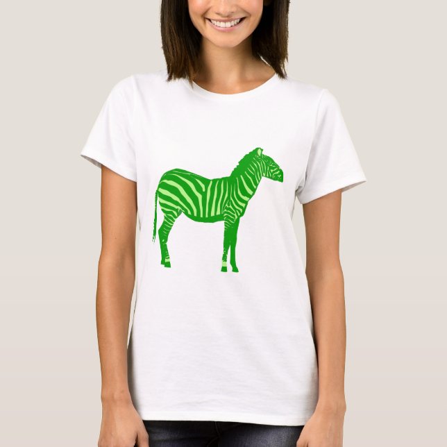 Camiseta Cebra - Tonos de verde animo (Anverso)