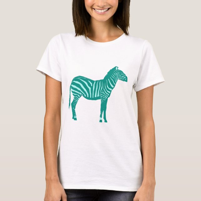 Camiseta Cebra - Turquesa y Aqua (Anverso)