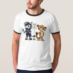 Camiseta cebra y guepardo policías lindos