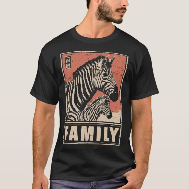 Camiseta Cebra y pie - Conexión audaz de la familia Safari (Anverso)