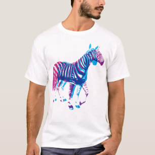 Camiseta Cebras - azul y púrpura