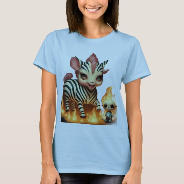 Camiseta "Cebras Graceful: Huellas familiares a través de S (Anverso)
