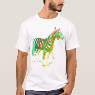 Camiseta Cebras - verde y naranja