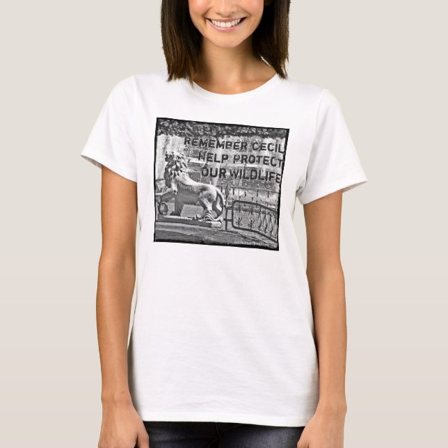Camiseta Cecil el león, proteja nuestra vida salvaje! (Anverso)
