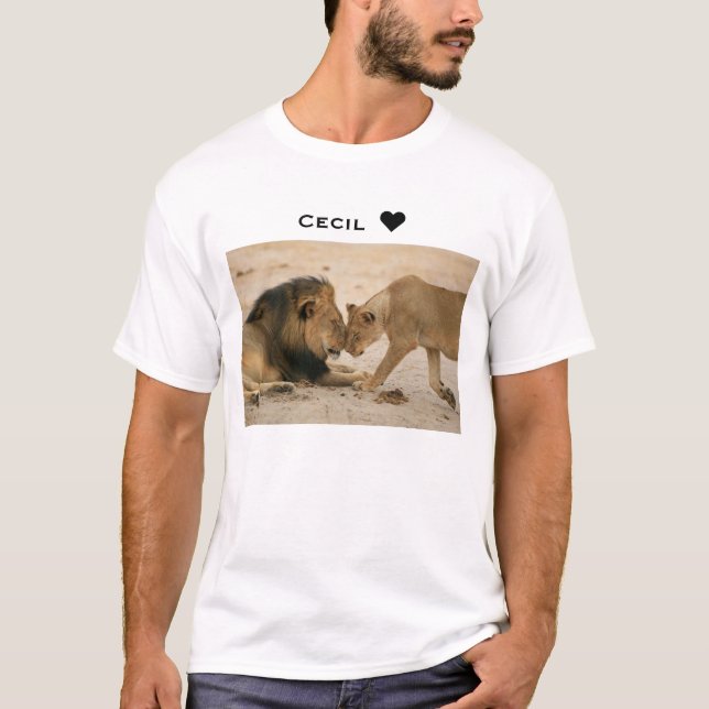 Camiseta Cecil muestra algún león y leona del amor (Anverso)