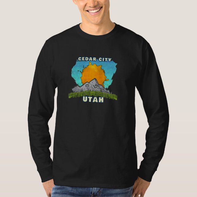Camiseta Cedar City Utah Mountain Sun Scenery (Anverso)