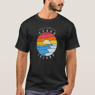 Camiseta Cedar Island Nc Vidrio Manchado Sunrise Summertime