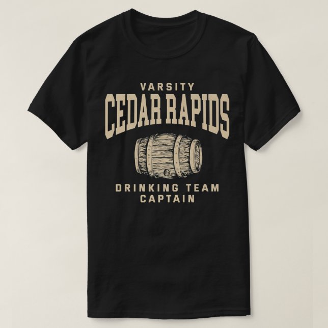 Camiseta Cedar Rapids Equipo De Bebida Capitán Iowa Craft B (Diseño del anverso)