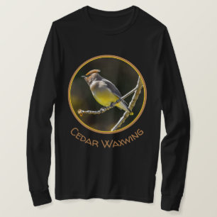 Camiseta Cedar Waxwing Songbird Foto original de ave silves
