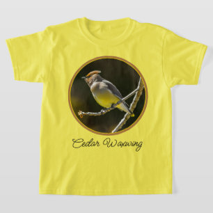 Camiseta Cedar Waxwing Songbird Foto original de ave silves