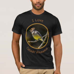 Camiseta Cedar Waxwing Songbird Foto original de ave silves