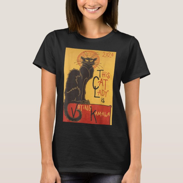 Camiseta Cédula del gato Kamala Le Chat Noir célebre (Anverso)