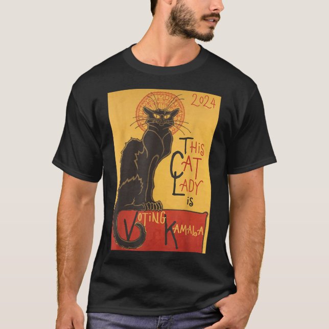 Camiseta Cédula del gato Kamala Le Chat Noir célebre (Anverso)