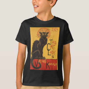 Camiseta Cédula del gato Kamala Le Chat Noir célebre