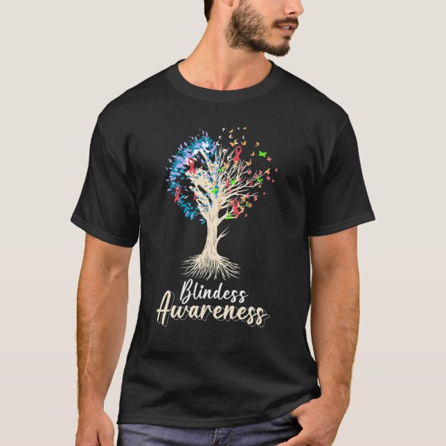 Camiseta Ceguera Concienciación Ciego Persona (Anverso)